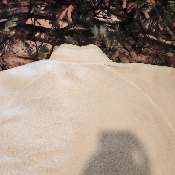 GAP Fleece Sweater Pull Over Quarter Zip, Cream/Navy, Size Large Mens Y2K - Picture 14 of 16